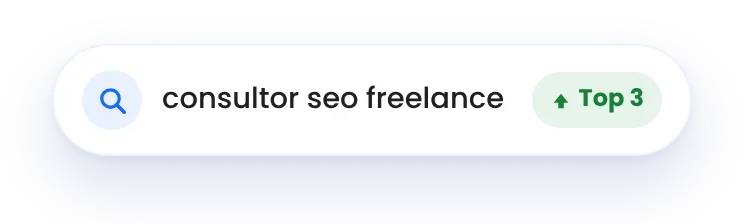 Búsqueda en Google de consultor SEO freelance con el resultado posicionado en el Top 3