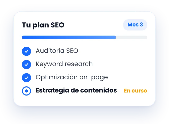Plan de consultoría SEO freelance con auditoría, keyword research, optimización on-page y estrategia de contenidos